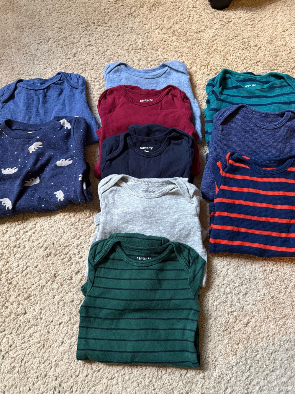 Carter's & Old Navy long sleeve Baby Bodysuit - size 3-6 months